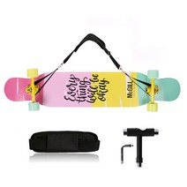 랜드웨이 맥길 댄싱 롱 스케이트보드 46 + 스트랩 + T툴 세트, 옐로우