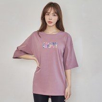 진마니아 여성용 엔조이 옆트임 루즈핏 반팔 티셔츠 CE3T05