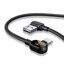 맥도도 90도 LED 라이트 8핀 케이블 아이폰 / 아이패드 1.8m, 블랙, 1개