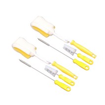 하이비 다용도 텀블러전용 세척솔세트 회전형, 회전형+회전형, 옐로 + 옐로