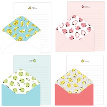 과일 편선지 4종 세트 77-0318, 바나나, 딸기, 사과, 레몬, 2세트