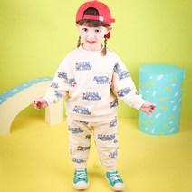 몰리멜리 아동용 팝아트 맨투맨 상하복 세트