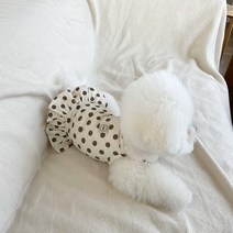 매그독 강아지 바밤 도트 린넨 원피스, 아이보리