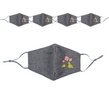 대마 꽃자수 마스크 랜덤발송, 1개입, 5개