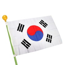 제이케이 가정용 3단 일반형 태극기 + 깃대, 혼합색상, 1세트