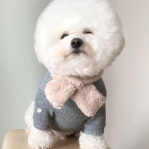 강아지 보아털쁘띠목도리 XL, 베이지, 1개