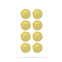 무광 씰링왁스 땡큐 스티커, 골드(M-18), 300개