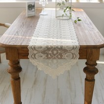 앤코튼 안젤리나 리본 레이스 테이블러너, 아이보리, 6인용(폭 39cm x 길이 220cm)