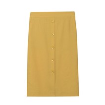 마인드브릿지 여성용 린넨혼방버튼장식H라인밴딩 스커트 MUSK3202