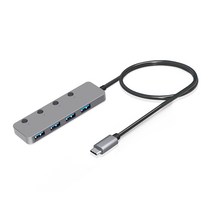 [쿠팡수입] 만듦 4포트 USB 3.1 Gen1 허브 스위치 메탈 Type-C 1.2m, 혼합색상