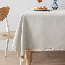 마켓A 앤틱풍 레이스 방수 테이블매트, 베이지, 140 x 140 cm