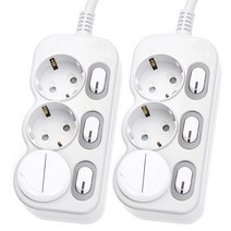 에코파워탭 국산 LED 개별 멀티탭 3구 EPM-L203 + 안전커버, 4.5m, 2개