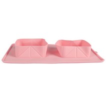 어반트 반려동물 실리콘 접이식 휴대용 밥그릇   가방 세트, 핑크(밥그릇), 1세트