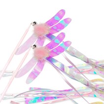 힐링타임 멜롱 롱필름 스틱 고양이 낚싯대 밍크잠자리 NH-0339, 랜덤발송, 2개