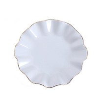 다쇼룸 깔끔 화이트 프릴 접시 30 x 30 cm, 2개, 단품