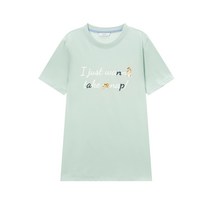 HAZZYS 여성용 헤일리 레터링 코튼 반팔티셔츠 HSTS1B775