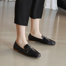 바닐라슈 여성용 얼반 스퀘어 매니쉬 탄력몰드창 로퍼 1cm