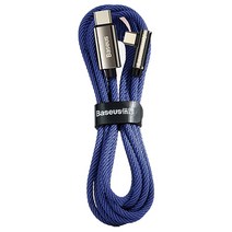 베이스어스 C타입-C타입 레전드 엘보우 케이블 100W CACS000603, 블루, 1m