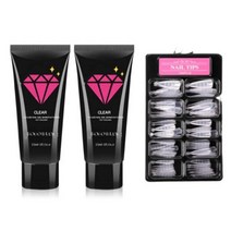 고고블랑 네일연장 폴리젤 30ml 세트, 폴리젤 클리어 + 클리어화이트 + 연장팁 스틸레토 100p + 구성품 3종, 1세트