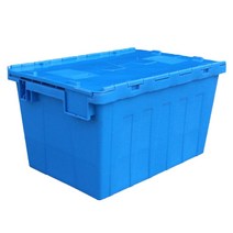 포테가르 플라스틱 다용도 이사 박스 600 x 400 x 315 mm + 뚜껑, 블루, 1개
