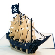 이음드림 3D 입체 팝업카드 해적선2, 다크블루, 1개