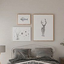 홈앤데코 적극추천 물로 간편하게 붙이는 애쉬스타일의 풀발린 합지벽지, 6757-4 웜그레이계열