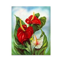 케이엠엘리 3D 향기가득 꽃 시리즈 AB + 원형 보석십자수 DIY 세트 40 x 50 cm, 향기가득 안수리움, 1세트