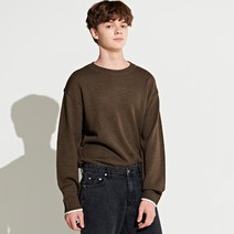 지플리시 남성용 세미오버 크루넥 니트