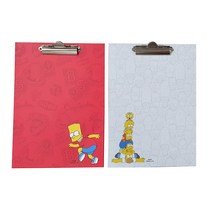 심슨 가족 스탠딩 클립보드 A4 2종 세트, 레드, 화이트, 1세트