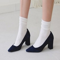 여성용 가죽 스웨이드 베이직 펌프스힐 7cm st1-0101