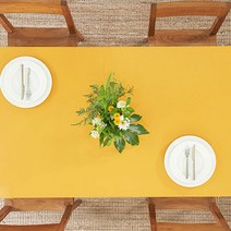 지베아 가죽 방수 캠핑 감성 예쁜 식탁보, 옐로우 + 네이비, 120 x 60cm