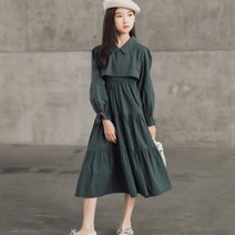 엔젤아이 여아용 셔링 무지 원피스
