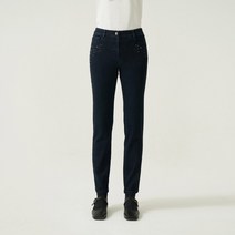 올리비아로렌 여성용 포켓자수 인디고 데님 팬츠 VVCMPXW9261