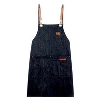 공방용 바리스타 꽃집용 데님 앞치마, 블랙, 1개