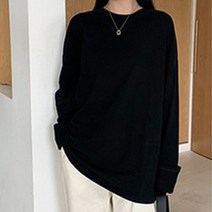 여성용 올라운드 루즈핏 무지 긴팔 셔츠 200g