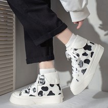올어바웃 밀크카우 캔버스 하이탑 스니커즈 3cm O_SN3