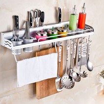 또죠 주방선반 조리도구 거치대 국자 걸이 70cm, 실버, 1개