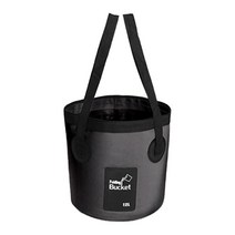 다용도 접이식물통 폴딩 타포린 방수 버킷, 블랙, 12L