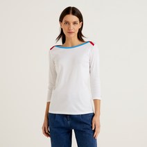 베네통 여성용 보트넥 티셔츠 3GA2E16A1