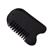 미빌 흑석 마사지 얼굴 바디 경락 지압 괄사도구, 둥근빗, 1개
