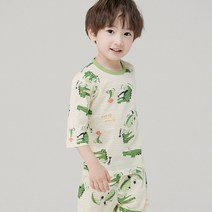 남아용 7부 자가드 실내복 상하 세트