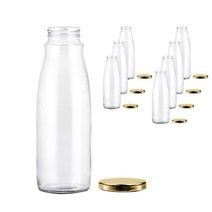 미르코리아 주스병 입구넓은형 골드캡, 8개, 1000ml