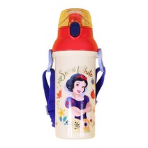 릴팡 아동용 프린세스 앵커 블링블링 원터치 어깨끈 물통, 스노우화이트, 480ml