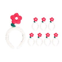 파티쇼 밍크 플라워 파티머리띠, 로즈, 8개