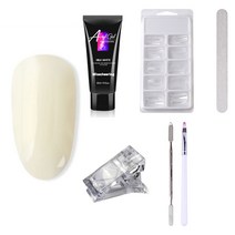 스위스녹스 셀프 네일 인조 손톱 연장 재료 베이직 폴리젤 클리어 4종 + 구성품 랜덤발송 세트, 1세트, 밀크화이트