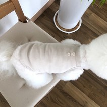 매그독 반려동물 모노 민소매 티셔츠, 연베이지