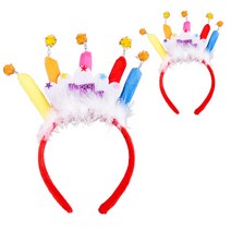 파티쇼 럭셔리 촛불 생일머리띠, 2개, C타입