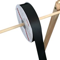 길그리 선물 포장 리본 끈 롤 2.5cm, 01 블랙, 45m