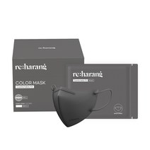 리하랑 컴포터블핏 새부리형 컬러마스크 대형, 다크그레이, 50매, 1개