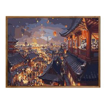 순잠 깜찍 모던 수채화 유채화 개릭터 그림그리기 DIY 세트 40 x 50 x 2.5 cm, 1 등불축제